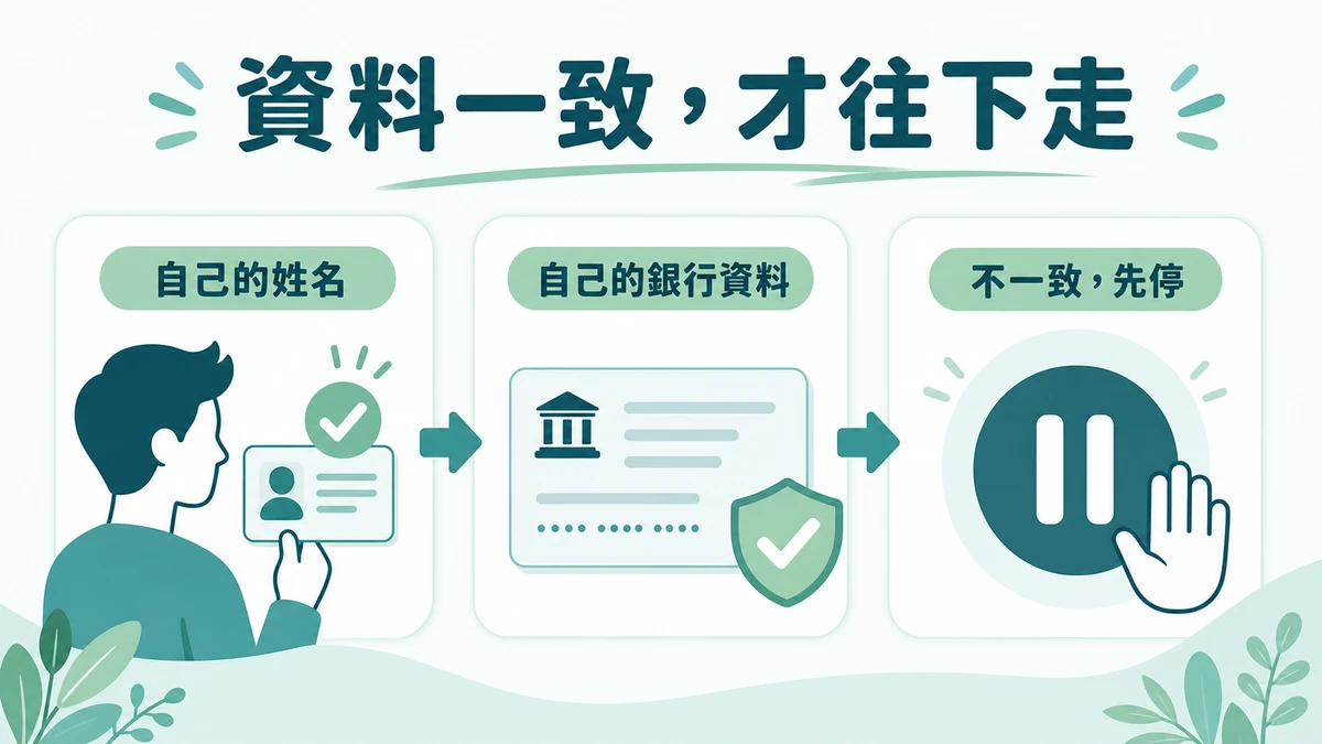 BC 博粹託售銀行卡不是本人資料？先比對姓名與帳戶，再決定是否送出